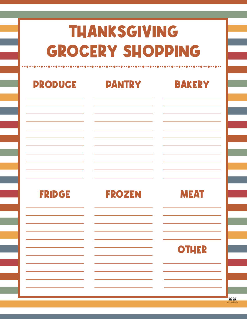 Printable Thanksgiving Shopping List-List 12