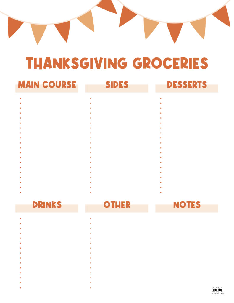 Printable Thanksgiving Shopping List-List 16