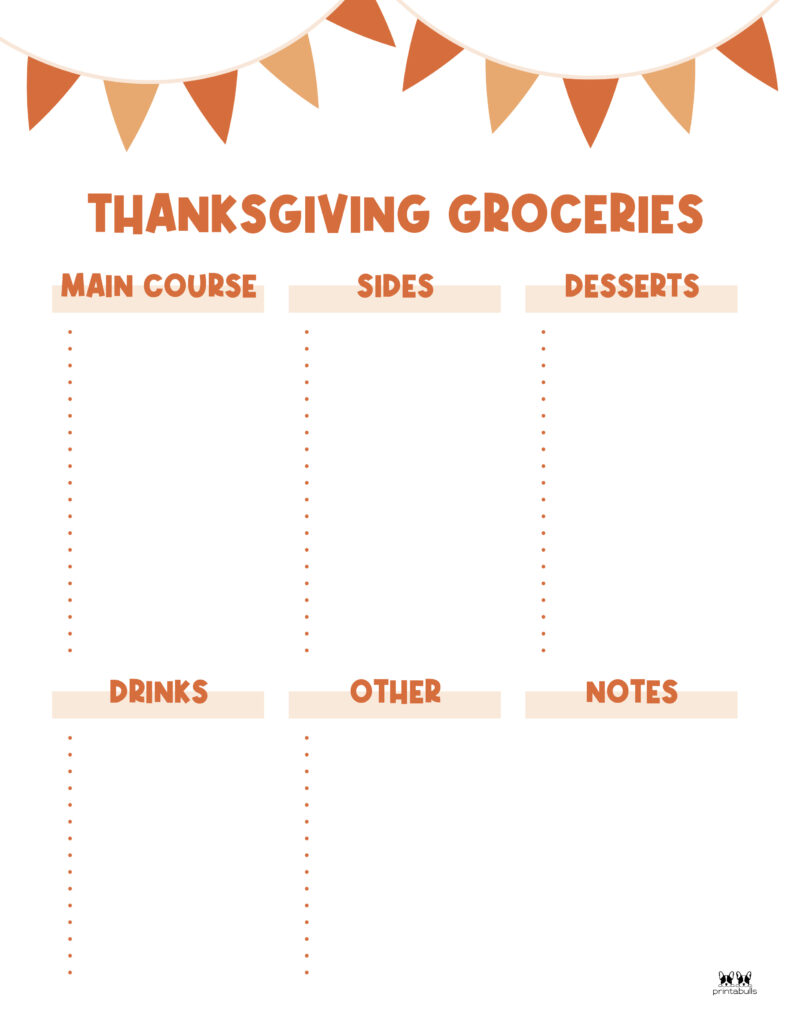 Printable Thanksgiving Shopping List-List 16