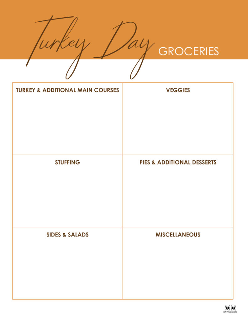 Printable Thanksgiving Shopping List-List 18