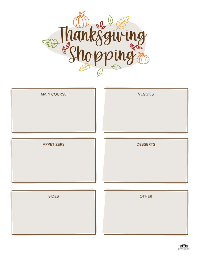 Printable Thanksgiving Shopping List-List 19