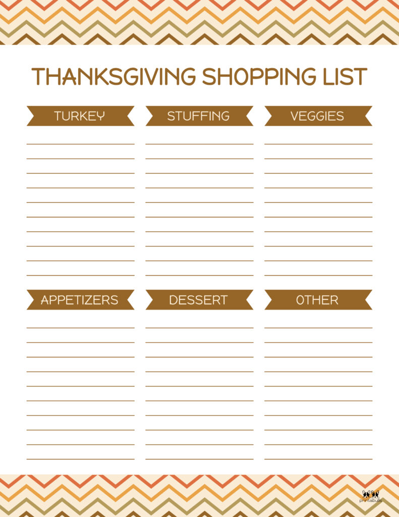 Printable Thanksgiving Shopping List-List 20