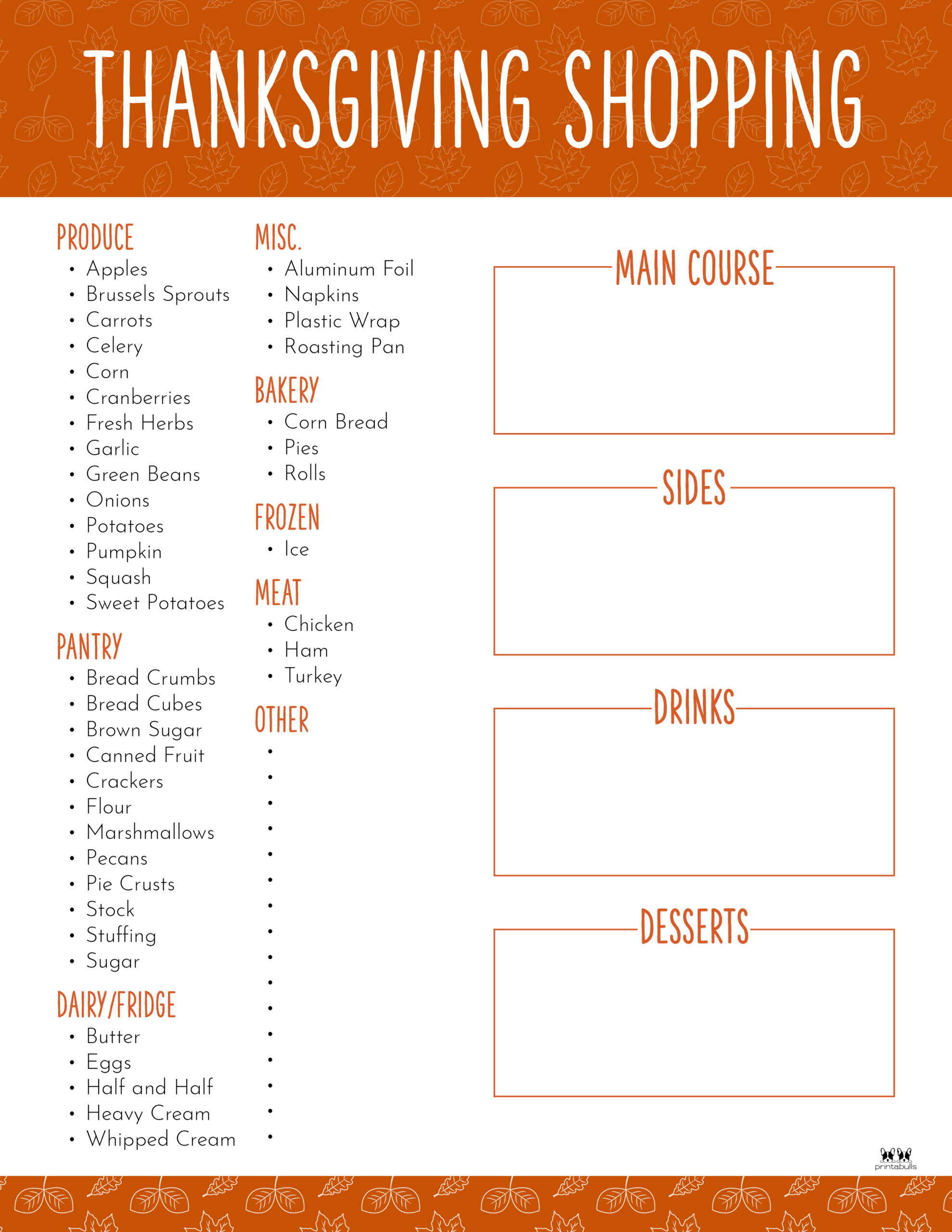 Thanksgiving Shopping Lists Checklists 30 Free Printa vrogue.co