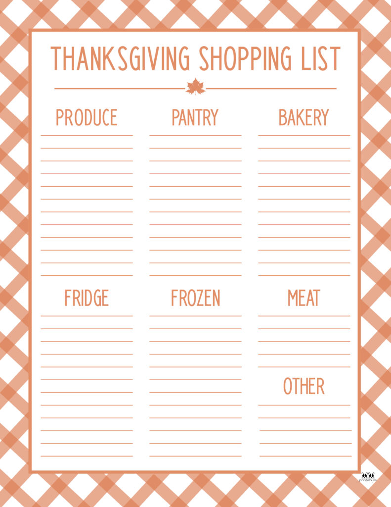 Printable Thanksgiving Shopping List-List 8