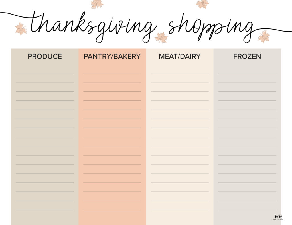 Printable Thanksgiving Shopping List-List 9