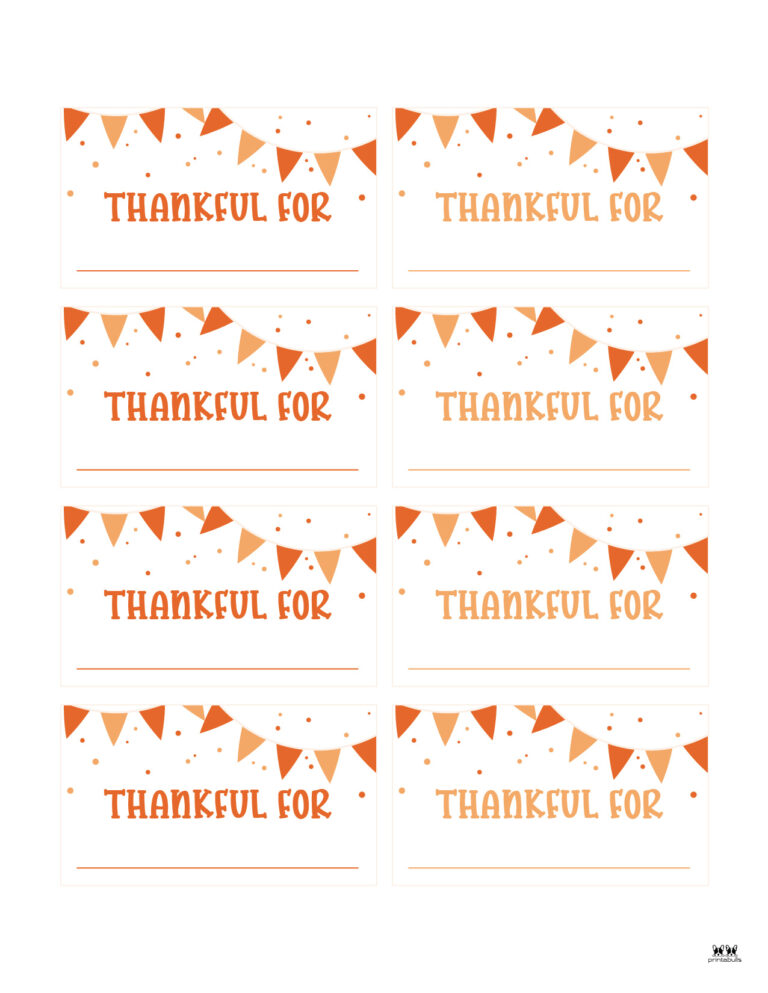 Thanksgiving Place Cards - 15 FREE Printable Sets | Printabulls