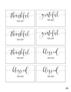 Thanksgiving Place Cards - 15 FREE Printable Sets | Printabulls