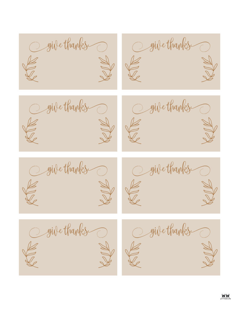 Thanksgiving Place Card Set-Set 9