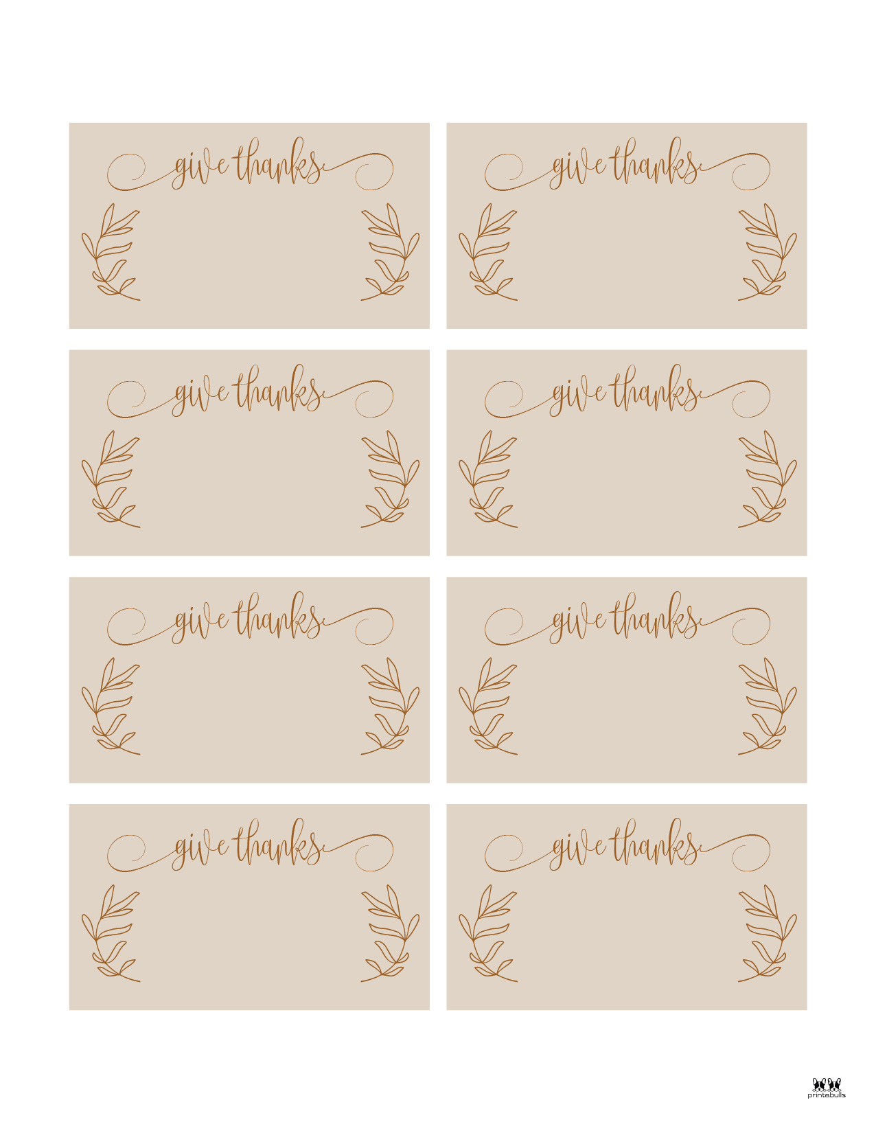Thanksgiving Place Cards 15 FREE - Thanksgiving Place Card Set Set 9