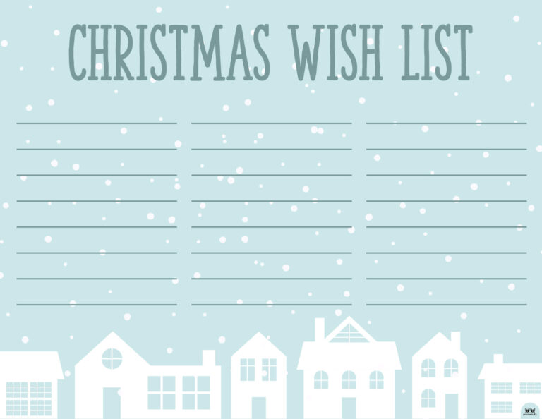 Printable Christmas Lists - 25 FREE Printables | Printabulls