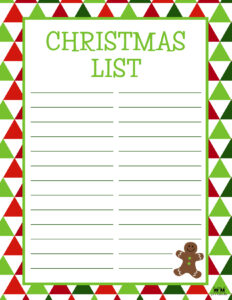 Printable Christmas Lists - 25 FREE Printables | Printabulls