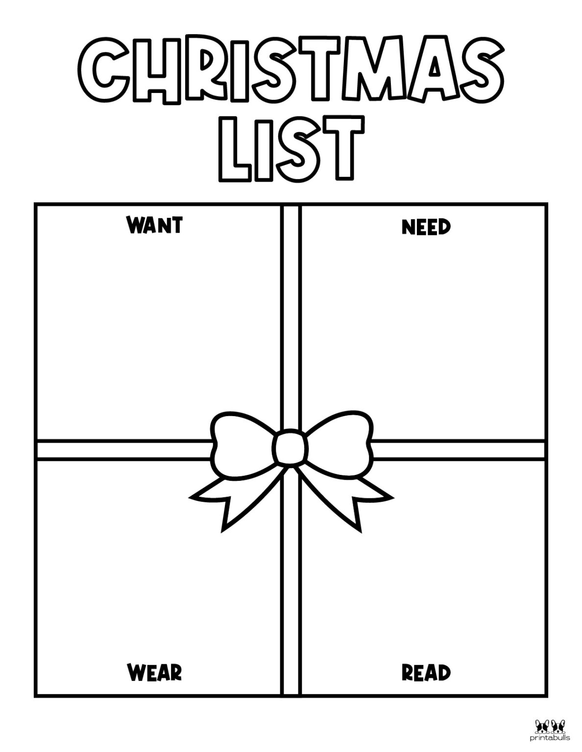 Printable Christmas Lists - 25 FREE Printables | Printabulls