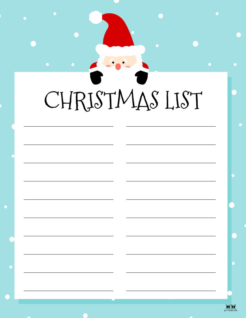 Printable Christmas Lists - 25 FREE Printables