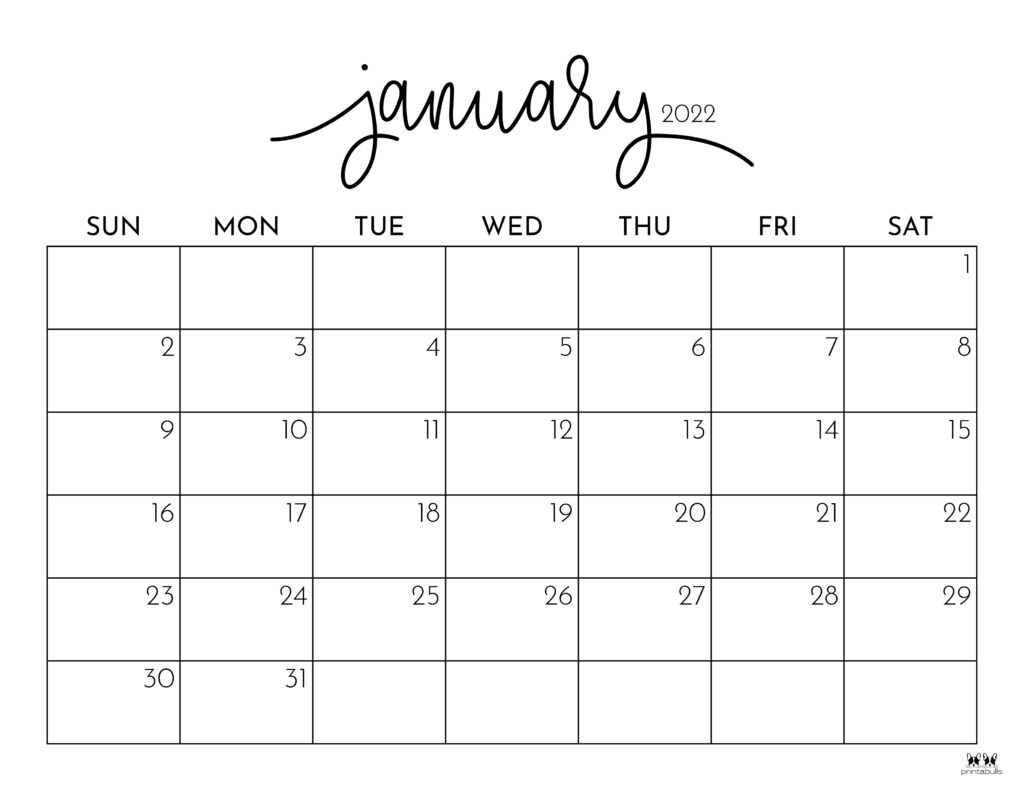 Free Printable January 2022 Calendar Printable Form Templates And Letter