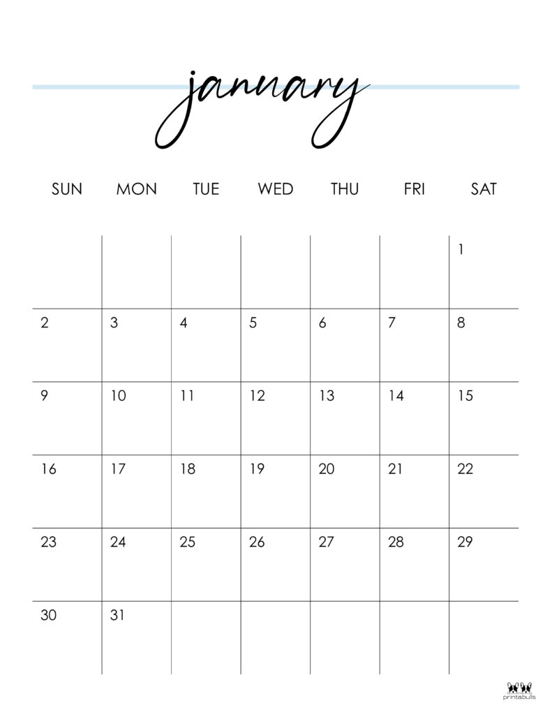 Printable January 2022 Calendar-Style 11