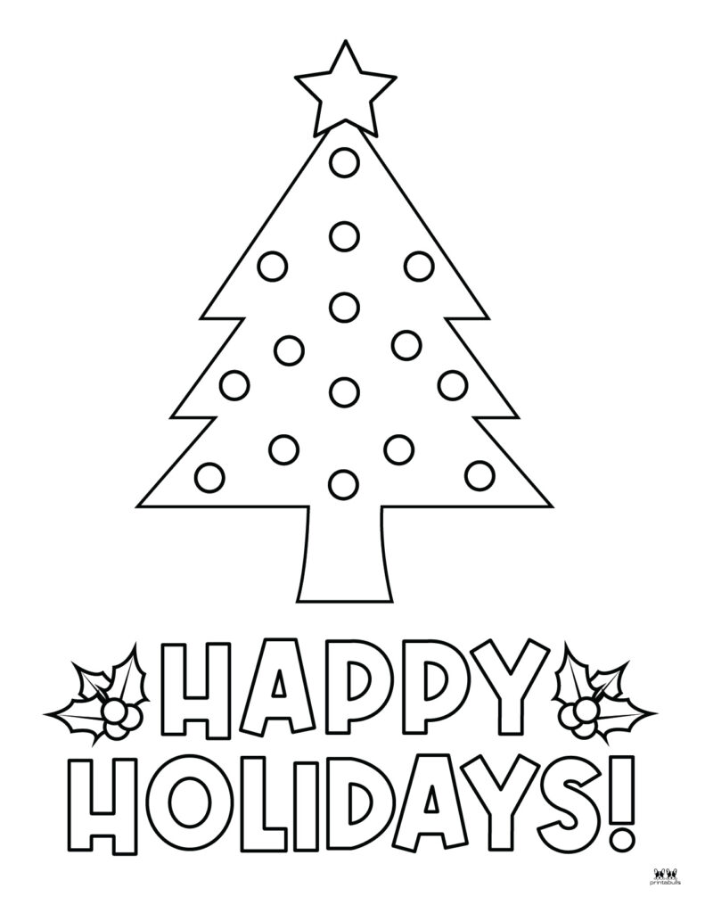 Printable Christmas Tree Coloring Page-Page 1