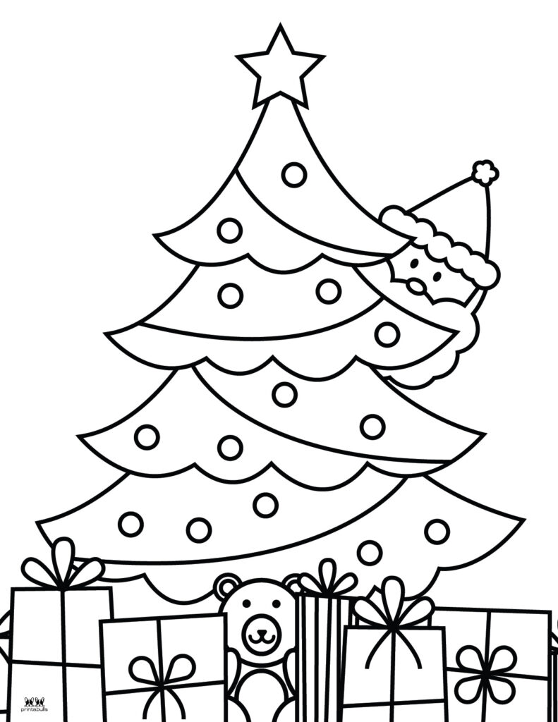 Blank Christmas Tree Coloring Pages 