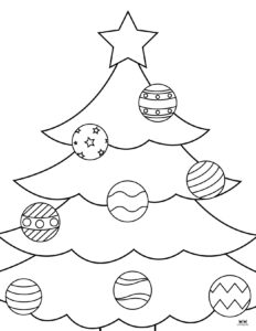 Christmas Tree Coloring Pages &amp; Templates - 22 FREE Printables ...