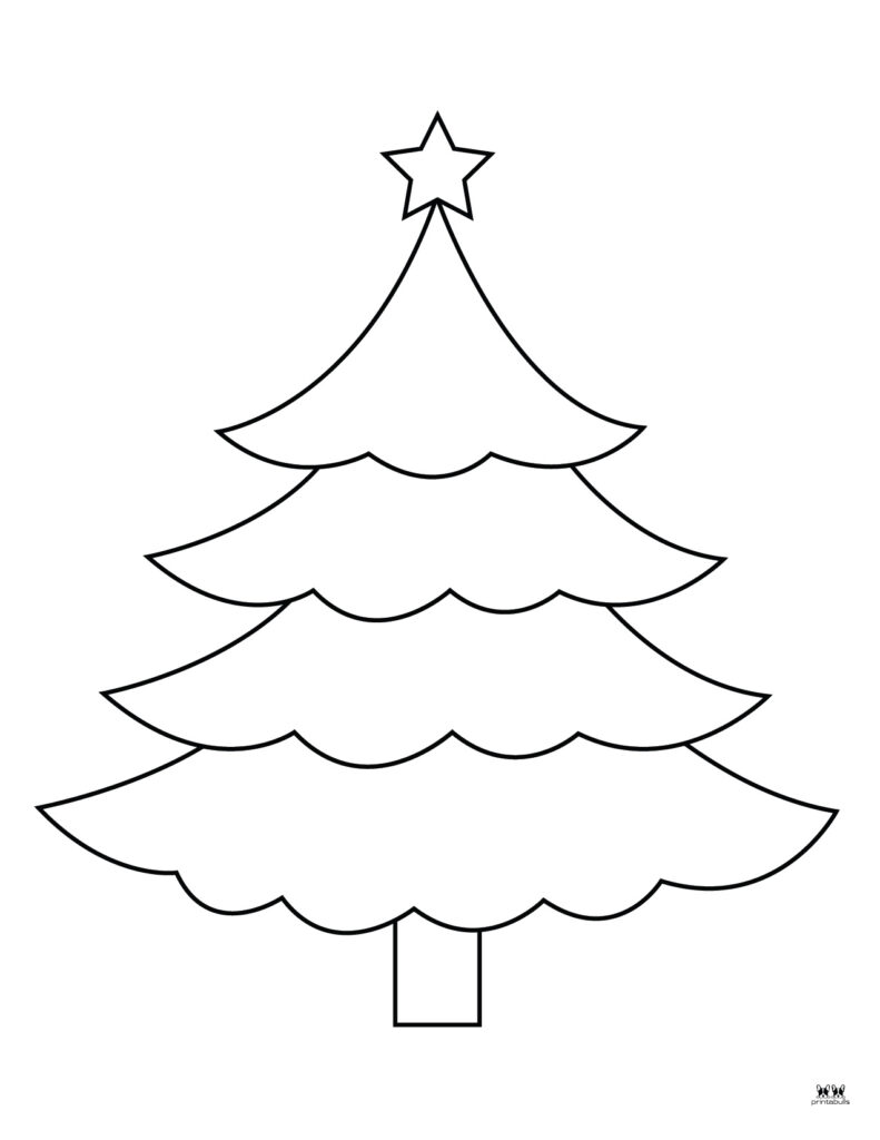 Blank Christmas Tree Coloring Pages For Kids Printable