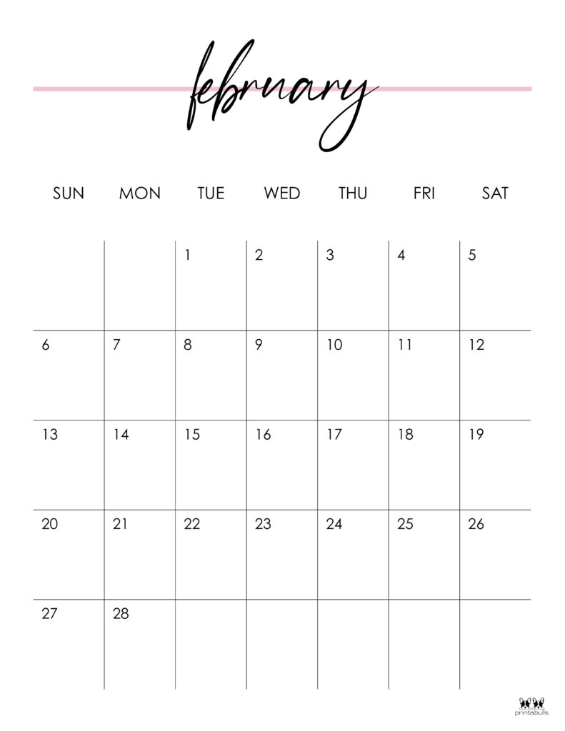 Printable February 2022 Calendar-Style 11