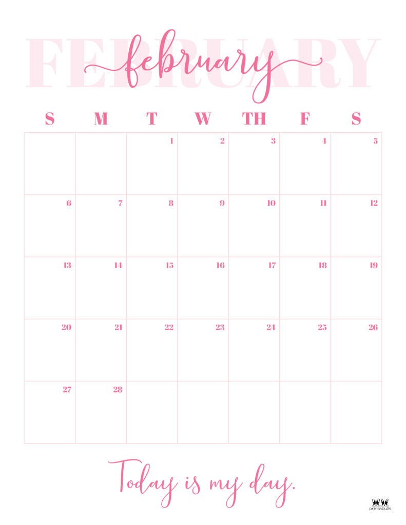 Printable February 2022 Calendar-Style 13