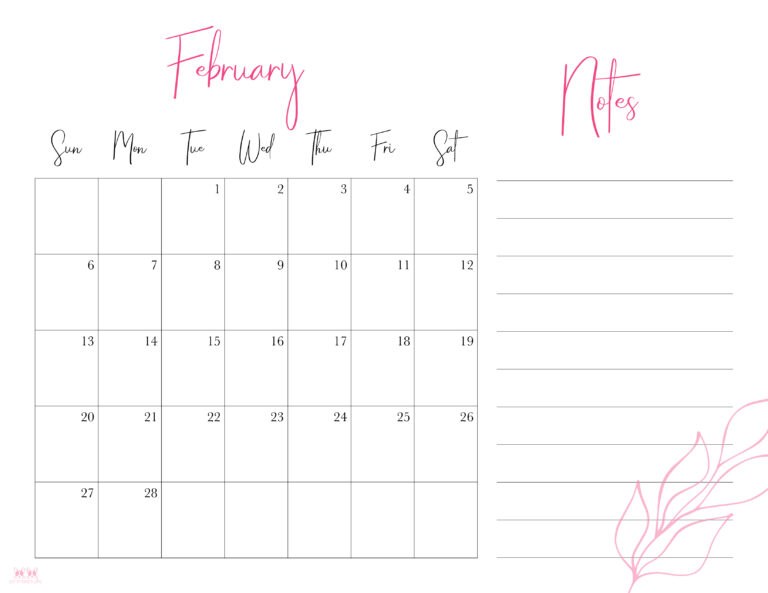 February 2022 Calendars - 15 FREE Printables | Printabulls