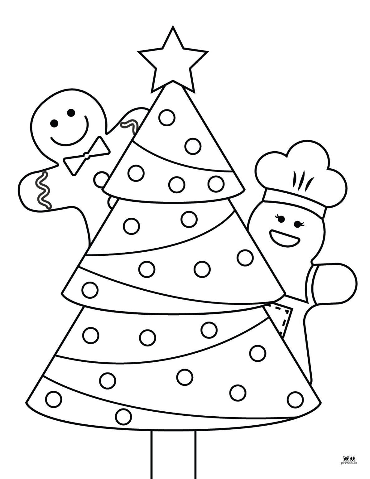 Gingerbread Man Outline Coloring Page