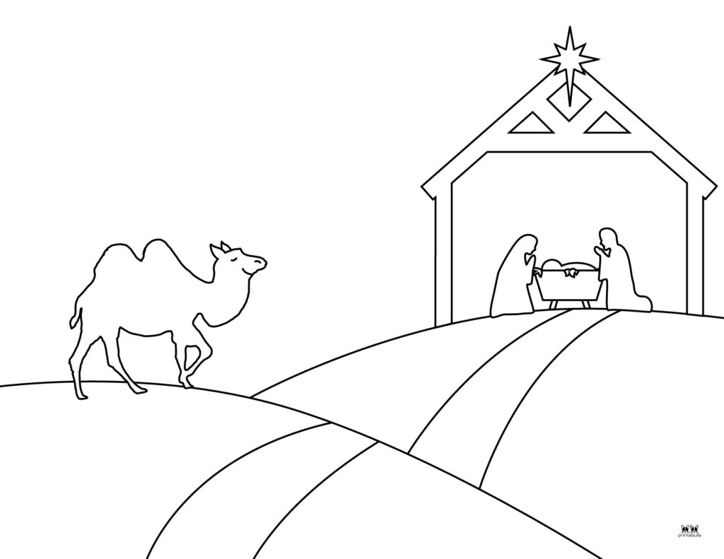 Printable Nativity Scene Coloring Pages-Page 3