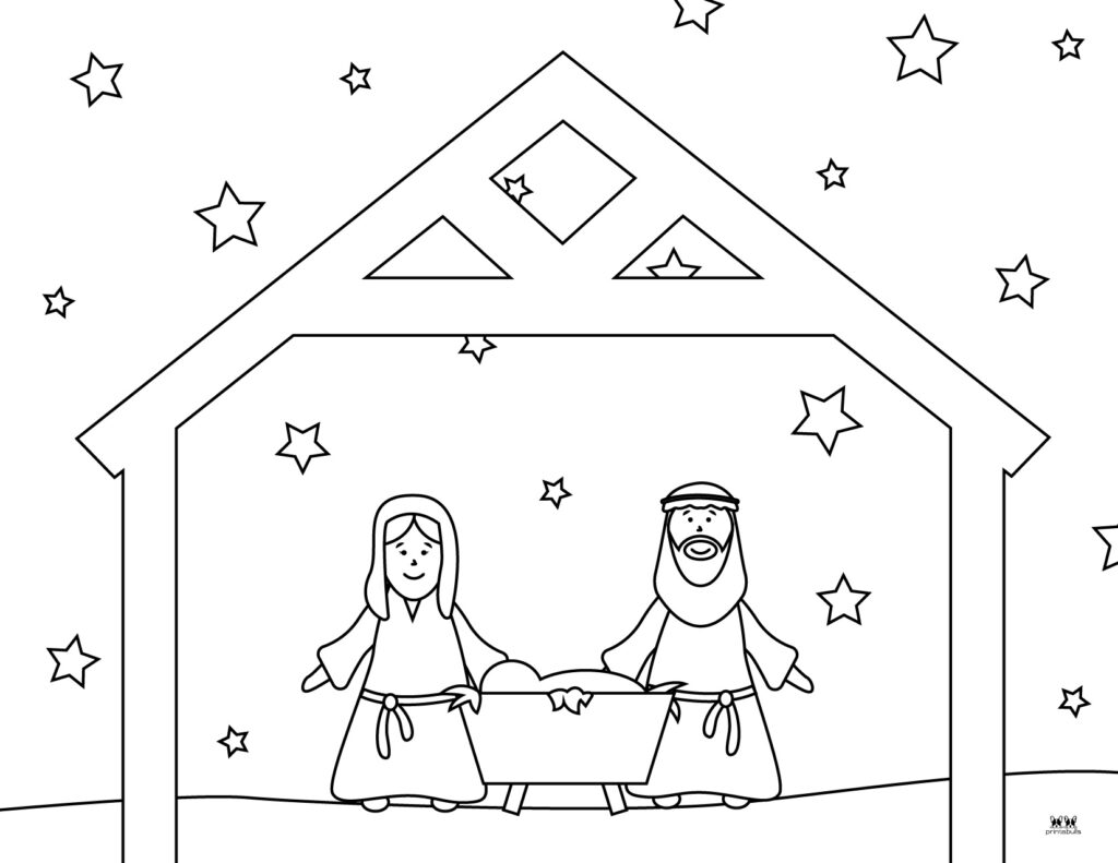 Printable Nativity Scene Coloring Pages-Page 4