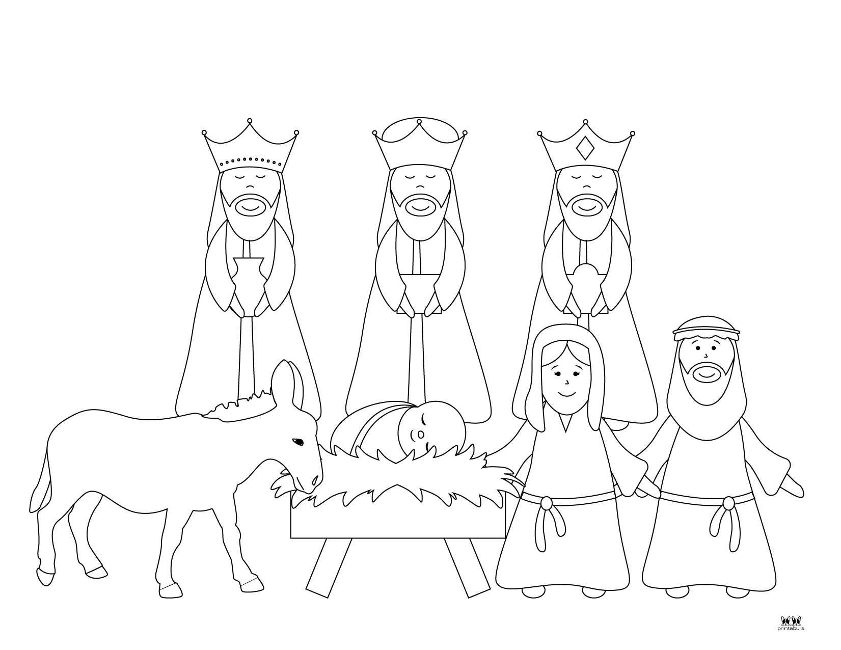 Nativity Coloring Pages - 10 FREE Printable Pages | Printabulls