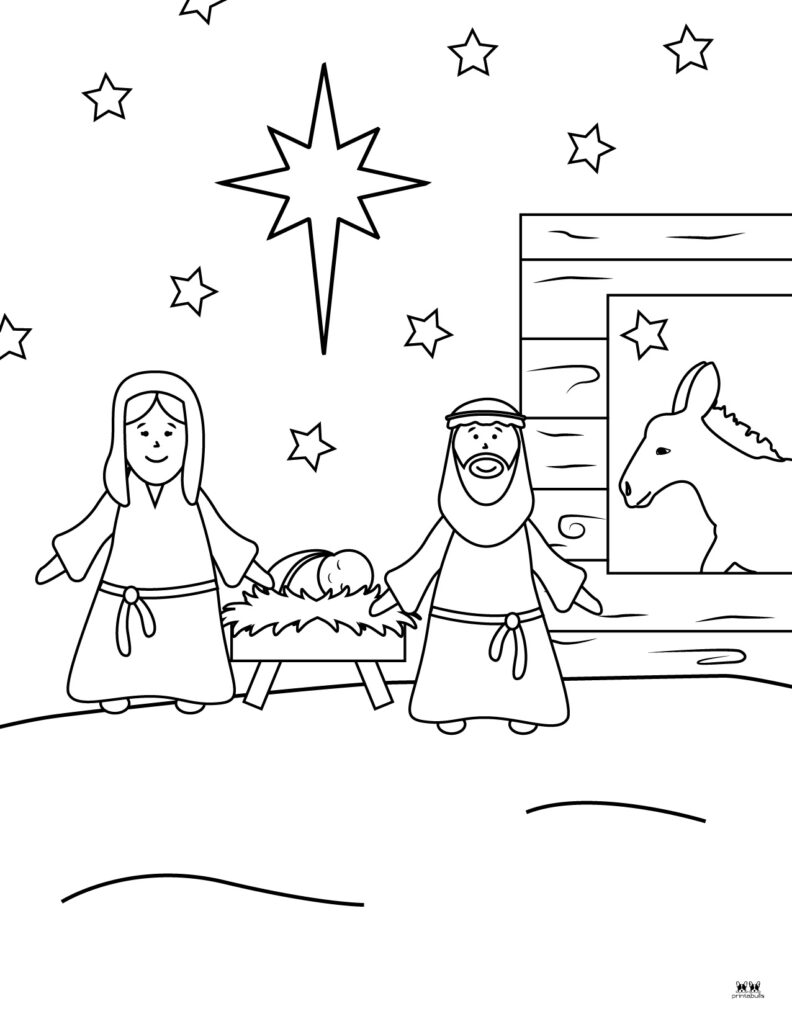Printable Nativity Scene Coloring Pages-Page 7