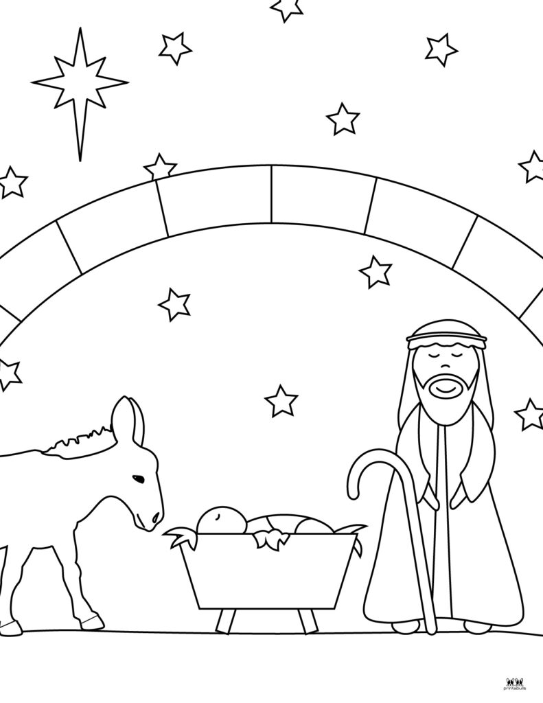 Printable Nativity Scene Coloring Pages-Page 8