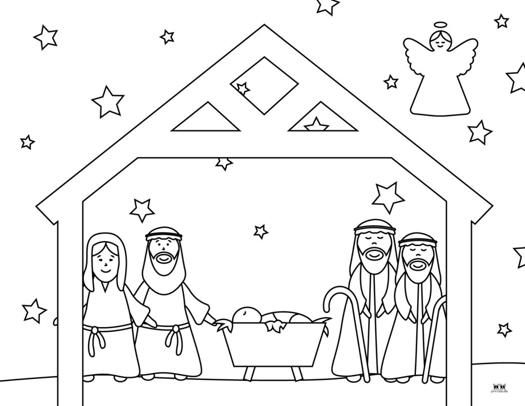 Printable Nativity Scene Coloring Pages-Page 9