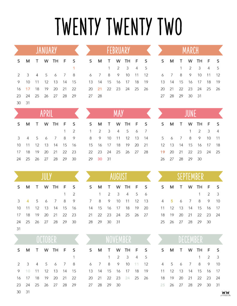 Printable 2022 Calendar-Calendar 16