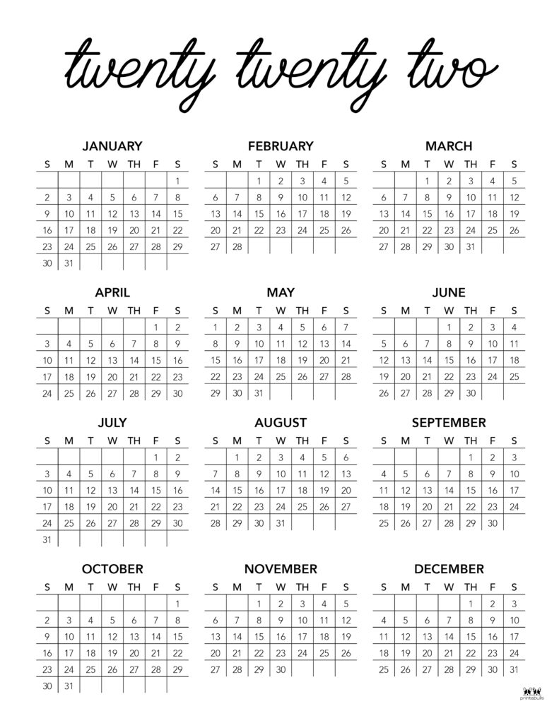 Printable 2022 Calendar-Calendar 24