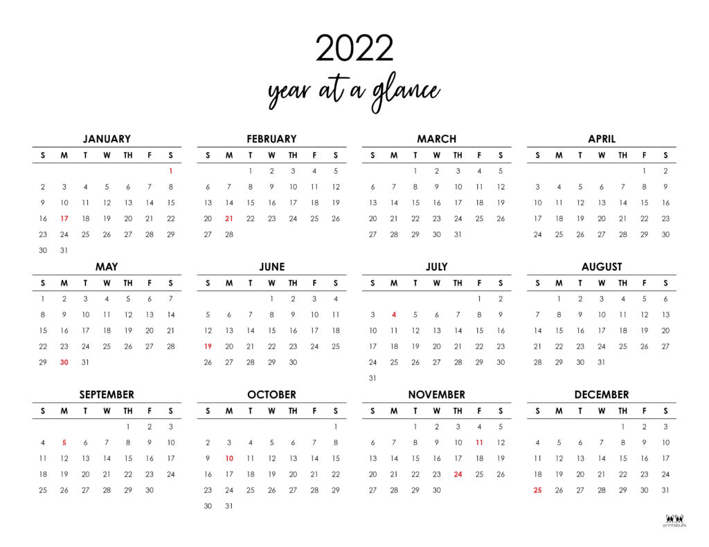 Printable 2022 Calendar-Calendar 25