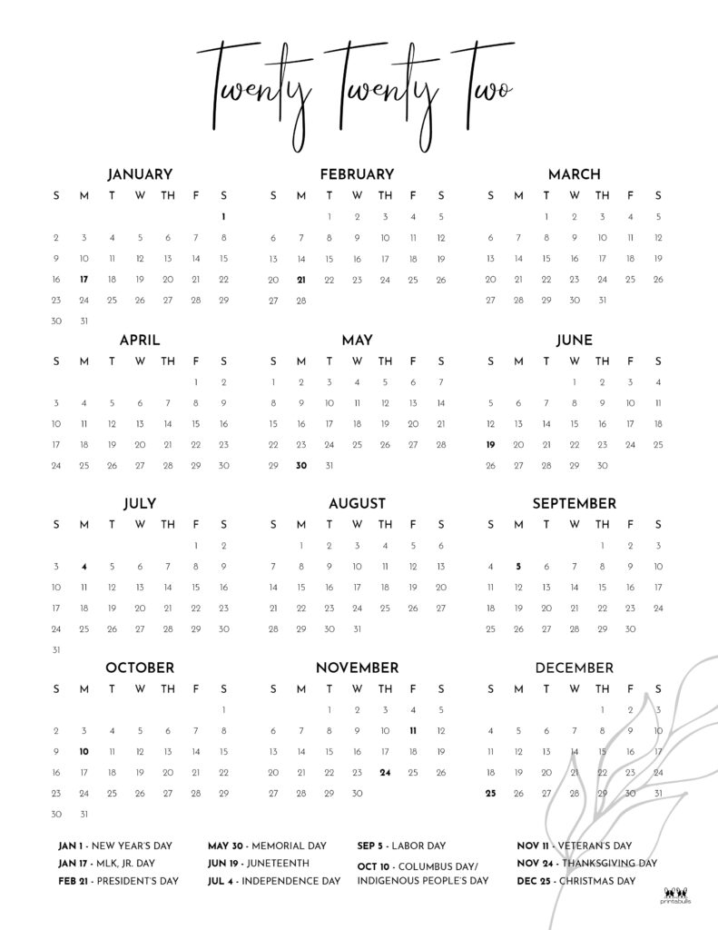 Printable 2022 Calendar-Calendar 9