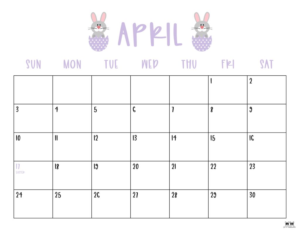 Printable April 2022 Calendar-Style 10