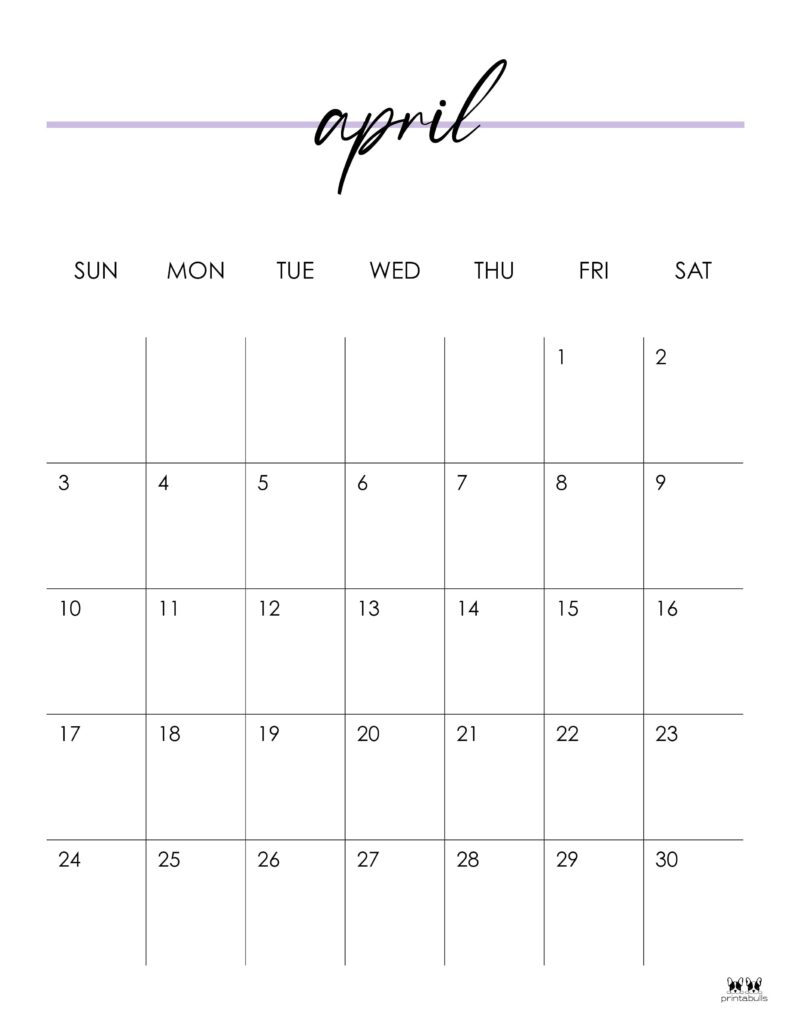 Printable April 2022 Calendar-Style 11