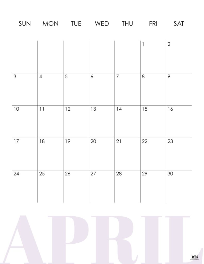 Printable April 2022 Calendar-Style 17