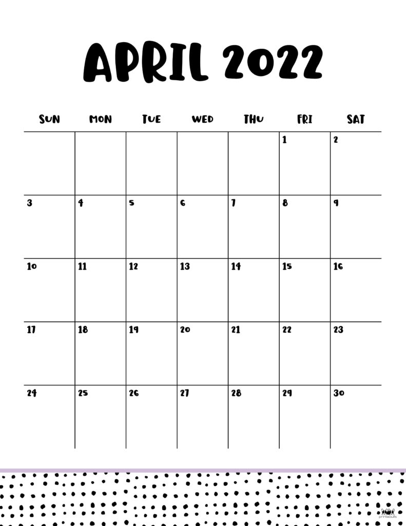 Printable April 2022 Calendar-Style 23