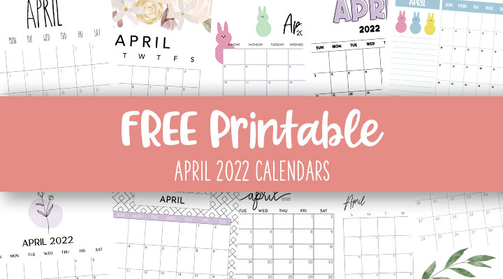 Printable Calendar April 2022 April 2022 Calendars - 25 Free Printables | Printabulls