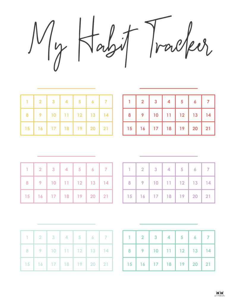 Printable Habit Tracker-Tracker 10