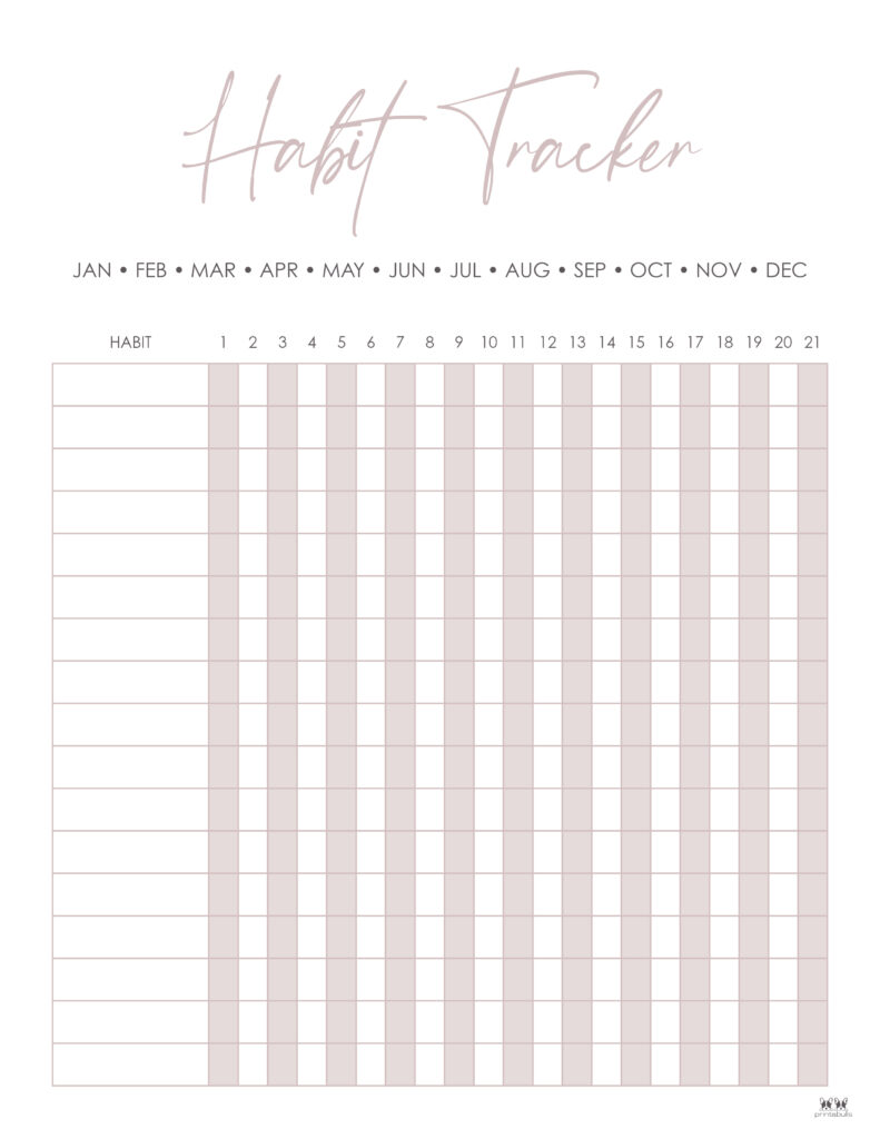 Printable Habit Tracker-Tracker 12