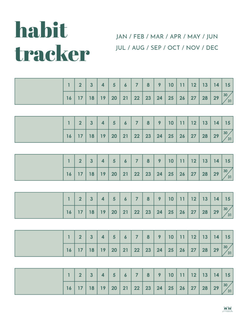 Printable Habit Tracker-Tracker 2
