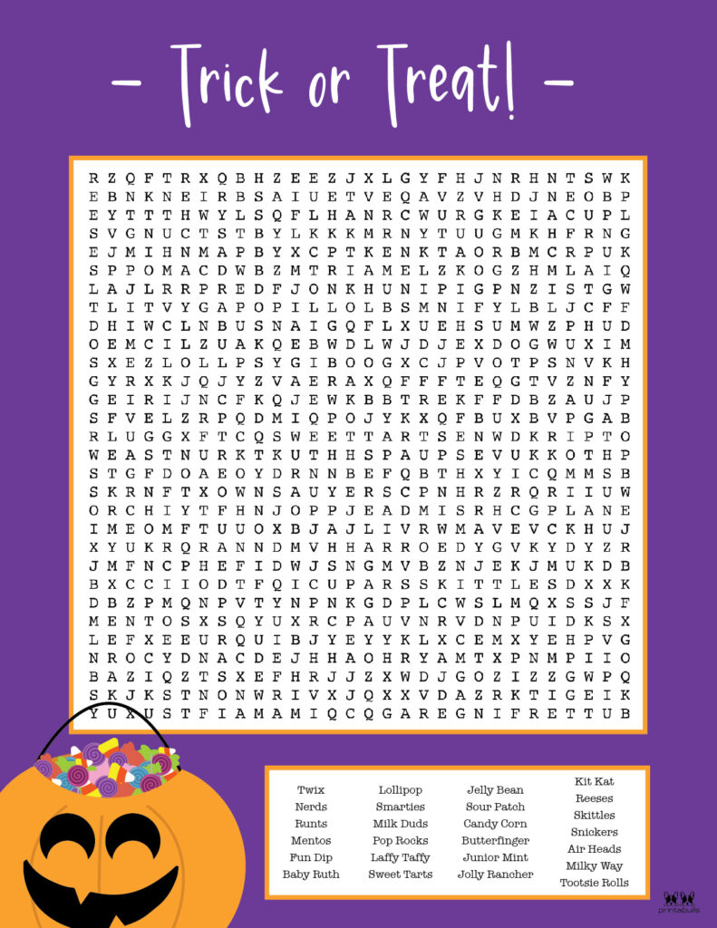 Printable Halloween Word Search-Very Hard 1