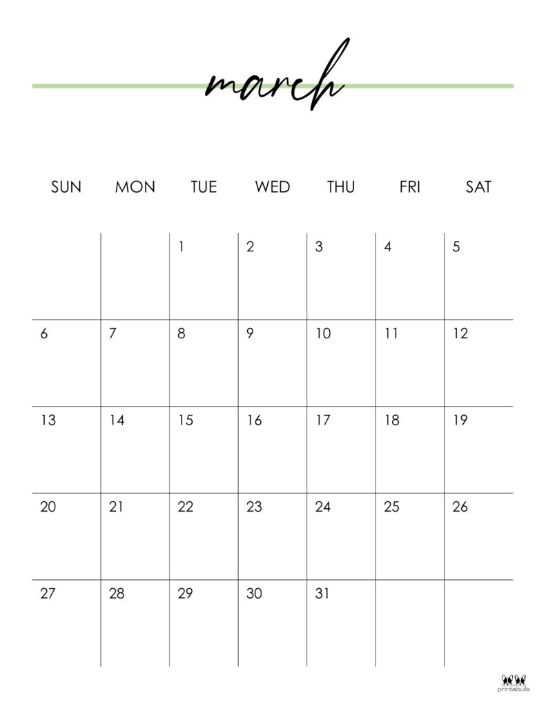 Printable March 2022 Calendar-Style 11