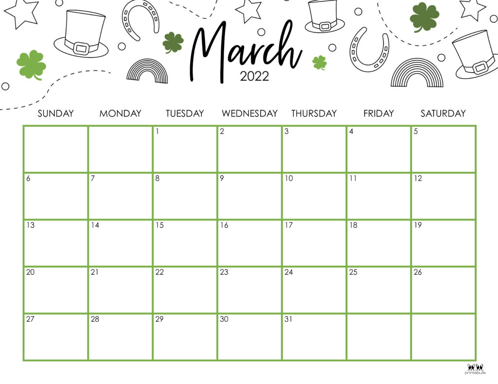 Printable March 2022 Calendar-Style 15