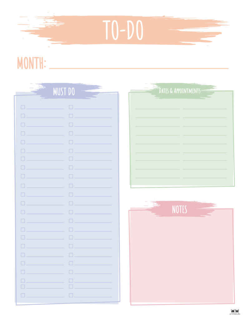 Printable Monthly To-Do List-List 1