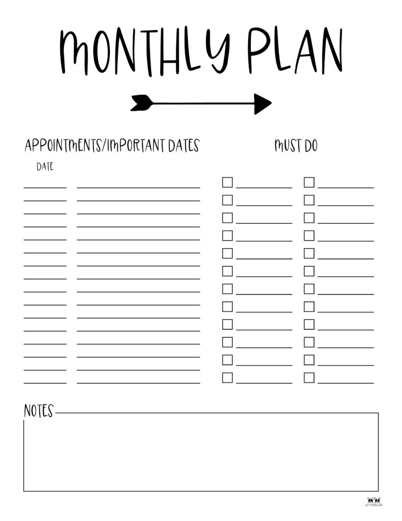 Monthly To Do Lists FREE Printables Printabulls